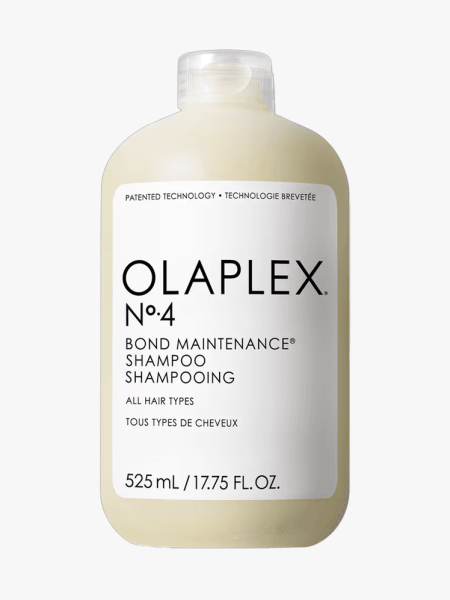 Olaplex No.4 Bond Maintenance in branded bottle component on a light gray background