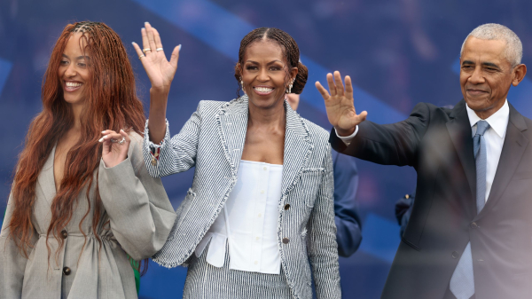 Michelle Obama’s Baby Blue Manicure Gives Me Hope for a Pastel Nail Trend This Summer — See Photos