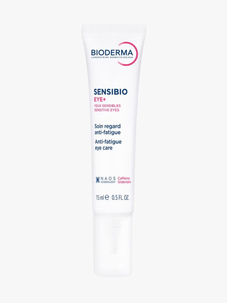 Bioderma Sensibio Eye+ in branded tube component on a light gray background