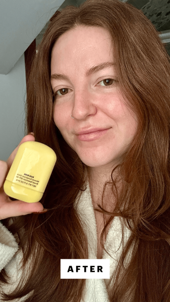 Gulino after applying the Bubble Sun Rise Mineral Sunscreen Stick Broad Spectrum SPF 40